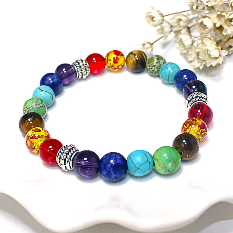 Bracelet d'Harmonisation des Chakras à Sept Pierres