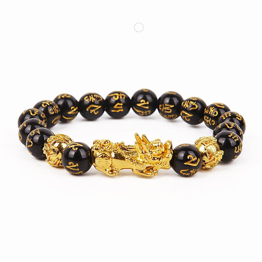 Bijoux Feng Shui | Bracelet en Obsidienne Noire Feng Shui